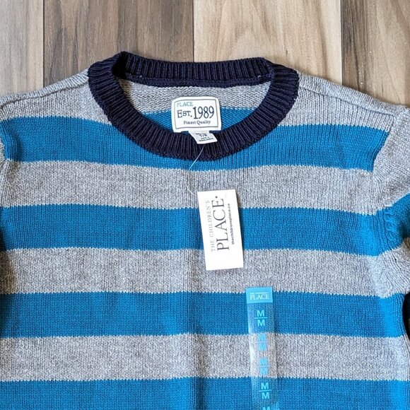 NWT The Children's Place Boys Knit Pullover Sweater Striped Cardigan M (… - Picture 2 of 4